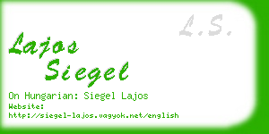 lajos siegel business card